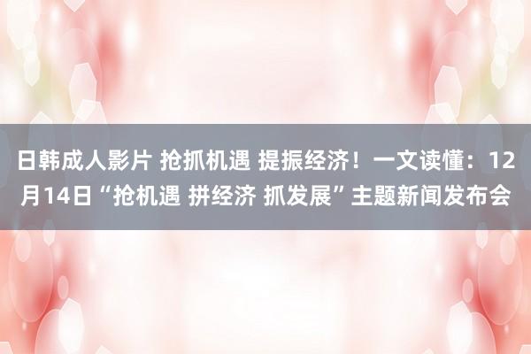 日韩成人影片 抢抓机遇 提振经济！一文读懂：12月14日“抢机遇 拼经济 抓发展”主题新闻发布会