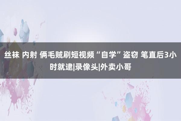 丝袜 内射 俩毛贼刷短视频“自学”盗窃 笔直后3小时就逮|录像头|外卖小哥